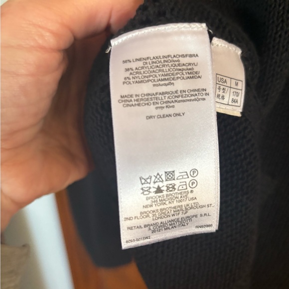 Brooks Brothers black linen cut out sweater - Picture 7 of 7